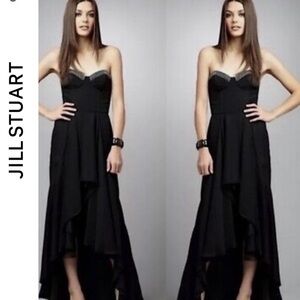 Jill Stewart Strapless Hi-Low Formal Gown with Rhinestone Detail